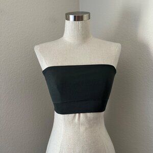 Alo Seamless Strapless Bandeau Ribbed Sports Bra Non Wired Non Padded Stretchy B